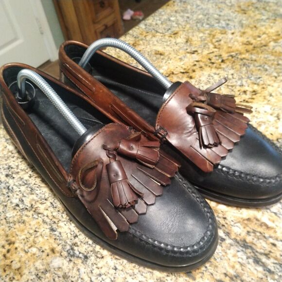 MARMOCS Handmade Black/Brown Leather Slip On Tassel Loafers 15-623 Men\'s 11M main image 12
